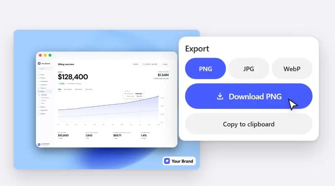 The editor’s Export panel next to a finished export